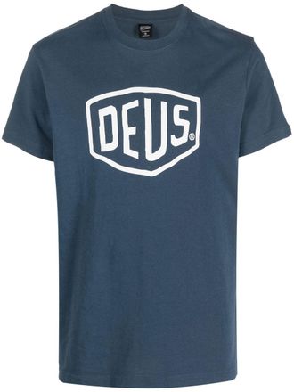 Deus logo-print cotton T-shirt - men - Cotton - S - Blue