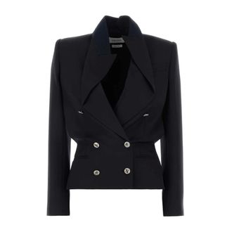 Alexander McQueen Alexander McQueen, Blazers, female, Blue, Size: S Jacket