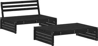 vidaXL Juego De Muebles De Jard&iacute;n 2 Pzas Madera Maciza De Pino Negro Vidaxl