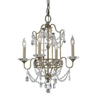 Loops 4 Bulb Chandelier Hanging Pendant LIght Gilded Silver LED E14 60W Bulb in Metallics