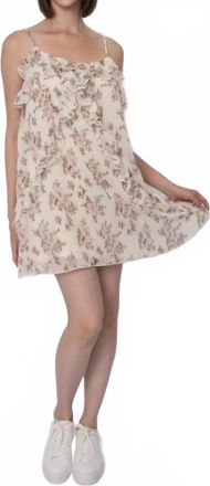 RD Style Aden Crinkle Chiffon Mini Dress In Peach Floral