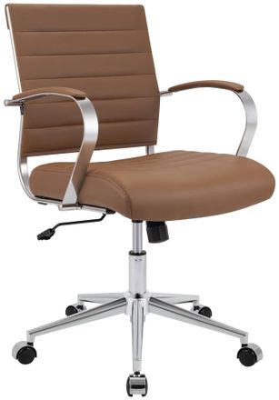 Clp Silla De Oficina Oakland Cuero Aut&eacute;ntico Marr&oacute;n Claro