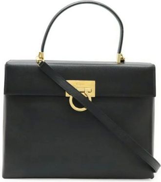 Ferragamo Pre-owned Handbags, female, Black, Size: ONE SIZE Pre-owned Leather Handbag