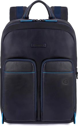 Piquadro Backpacks, male, Blue, Size: ONE SIZE Computer backpack with pocket for AirPods