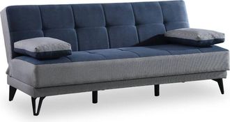 Dmora Divano letto 3 posti Aborigeni, Divano in tessuto imbottito, Sof&agrave; da soggiorno con apertura click-clack, 190x87h97 cm, Grigio e Marrone - Dmora