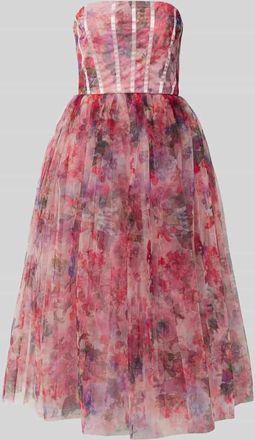 Lace & Beads Cocktailkleid im Stufen-Look in Rosa, Größe M