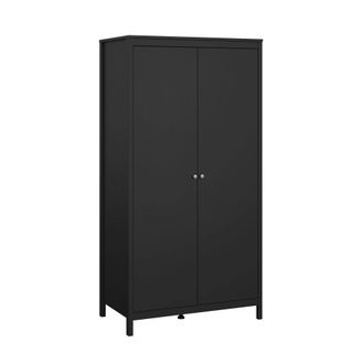 Dmora Dmora - Armario 2 Puertas Zagabria, Muebles De Dormitorio, Vestidor, Armario De Ropa, 102x58 H199 Cm, Negro