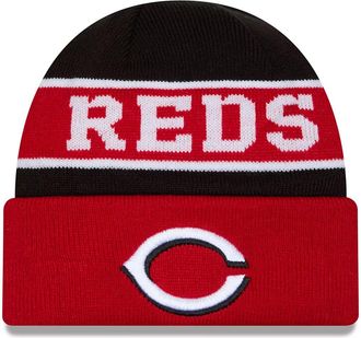 New Era Cincinnati Reds Reversible Cuffed Knit Beanie Hat, Red Black, One size