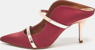 Malone Souliers Burgundy Leather And Satin Maureen Pumps