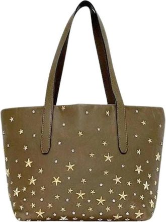 Jimmy Choo London Pre-owned Tote bag - Dames - Vintage Shopper - Beige - ONE Size - Leer - Vintage