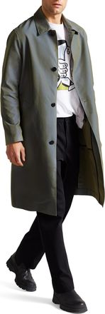 Ted Baker Mens Hever Two Tone Mac, Mid Blue Cotton - Size 44 (Chest)