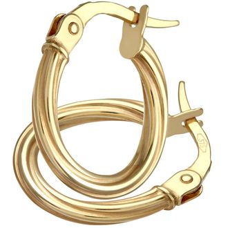 Diamant L'éternel 9ct geelgouden getextureerde oorringen met een diameter van 1 cm