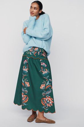 Farm Rio Garden 100% Cotton Maxi Skirt