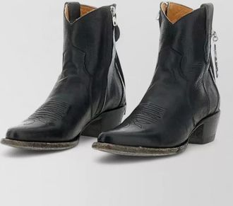 Comme Des Gar&ccedil;ons western mid heel boots pointed toe embroidery