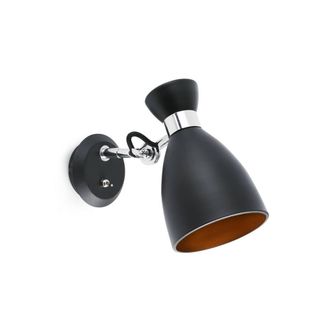 Netlighting Retro 1 Light Indoor Adjustable Wall Lamp Black Copper E14