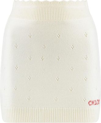 Chloé Fitted Wool And Cashmere Miniskirt