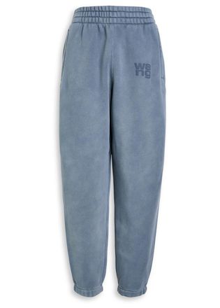 T Alexander Wang Alexanderwang.t Logo-embossed Cotton-blend Sweatpants - Blue - S (UK8-10 / S)