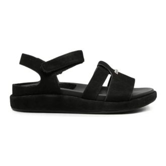 Sergio Moretti Schoenen, Dames, Zwart, 38 EU, Wedge Open-Toe Sandalen