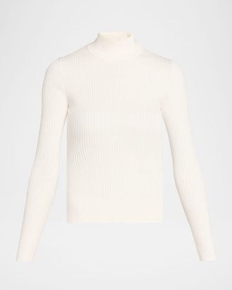 Courr&egrave;ges Turtleneck Long-Sleeve Rib Sweater