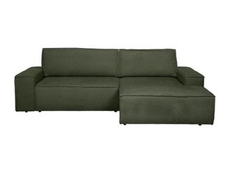 VENTE-UNIQUE.COM Sof&aacute; rinconera poli&eacute;ster 4 plazas verde 267x167cm