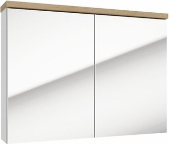 Puma Naturel - Armadio a specchio naturale Stilla 80x60 cm bianco (STILLAE08001)