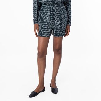 Burberry All-Over B-Print Silk Shorts, Brand Size 10 ( US Size 8 )