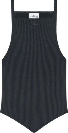Courr&egrave;ges Geribbelde tanktop met puntige afwerking - Grijs