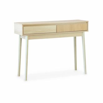 Sweeek Consola con efecto madera de 2 cajones, 100cm, madera