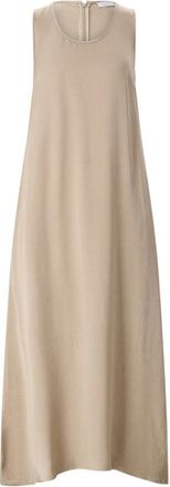 PESERICO Maxi Jurken - Dames - Maxi kleedjes - Beige - L - Kleedjes