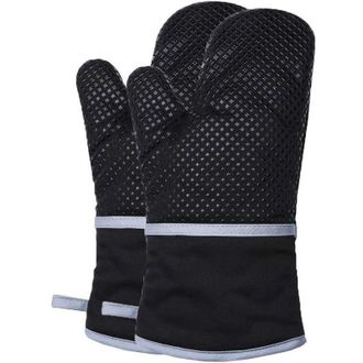 OEM Guantes Y Agarraderas Para Horno Resistentes Al Calor, Guantes De Cocina, Para Cocinar En Microondas (par) (negro)