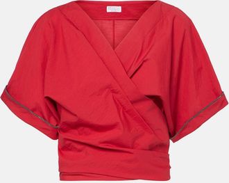 Brunello Cucinelli Blusa in misto cotone