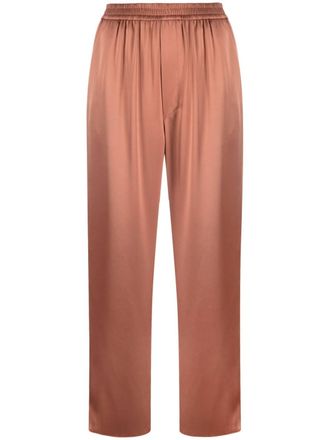 Nanushka Odessa Slip Satin Pant In Terracotta Brown