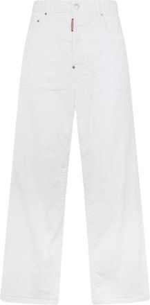 Dsquared2 White Wide-Leg Denim Jeans