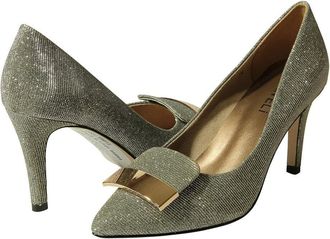 Vaneli Vaneli Sabrin Pumps Womens US 8 Gray Leather Pointed Toe Stiletto Heel KHD741