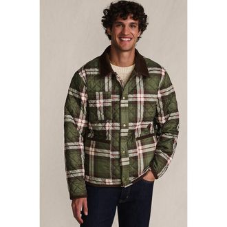 Lands End Reversible Insulated Barn Jacket in River Stone/olive Plaid at Nordstrom, Size Xx-Large