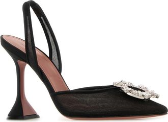 Amina Muaddi Womens Begum Pump Black Fabric