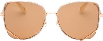 Marc Jacobs ros&eacute;gouden zonnebril met ros&eacute;gouden frame