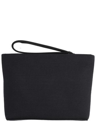 Givenchy Womens Clutch Bag With Logo Black Cotton