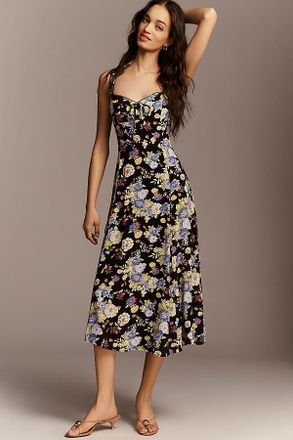 Maeve Sweetheart Printed Midi Dress