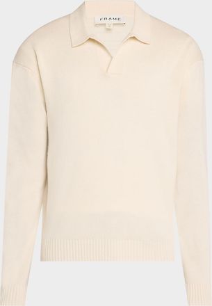 Frame Denim Mens Wool-Silk Polo Sweater