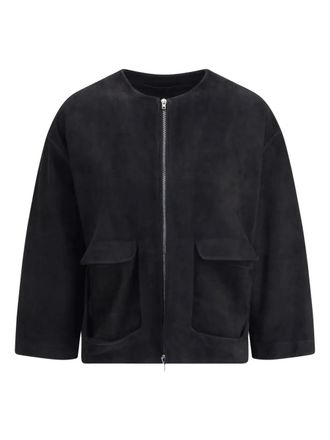 Salvatore Santoro zip-front flap-pocket jacket - women - Calf Suede - 40 - Black