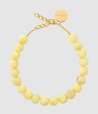 Vanessa Baroni Collier Small Beads Lemon Marble