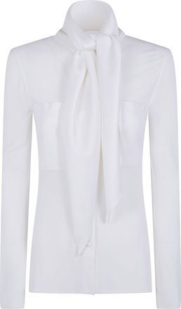 Courr&egrave;ges Shirt Satin Scarf Collar Jersey