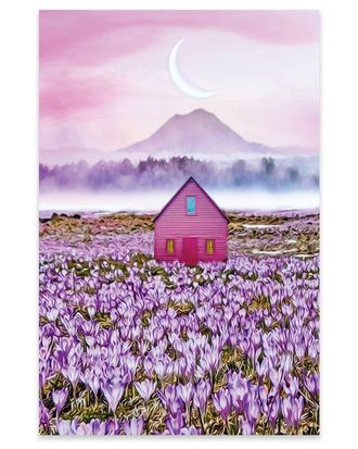 iCanvas Icanvas A Pink House In Blooming Crocuses Print On Acrylic Glass By Ievgeniia Bidiuk