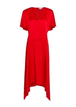 Stella McCartney Stella Mccartney Envers V-neck Satin Midi Dress - Red - 42 (UK10 / S)