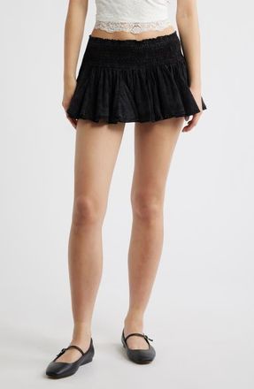 BDG Immy Cotton Miniskirt with Built-In Shorts in Black at Nordstrom, Size X-Small