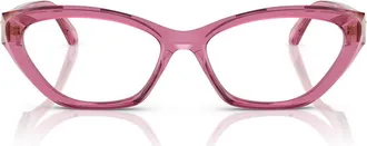 Versace 55mm Cat Eye Optical Glasses in Pink at Nordstrom
