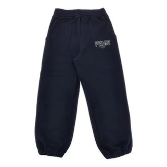 Fendi Pantalone Felpa - male - Fendi - Sweatpants - Blue - 12 Y - Kids