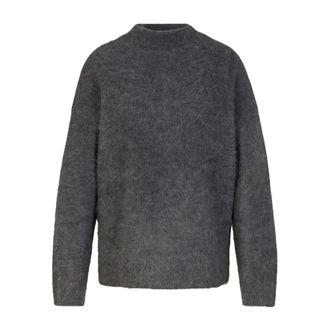Windsor Pullover met opstaande kraag van mohair-wolmix - Dames - Truien - Grijs - Maat: 3XL Wol