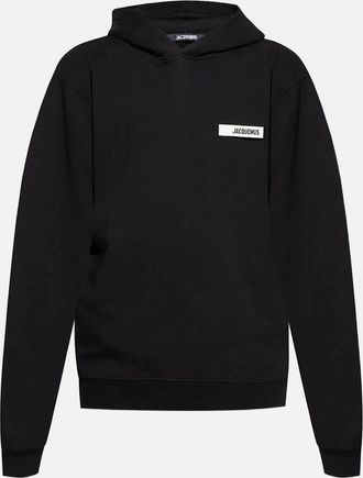 Jacquemus Mens Jacquemus Gros Grain Hooded Sweatshirt Black - Size: 42